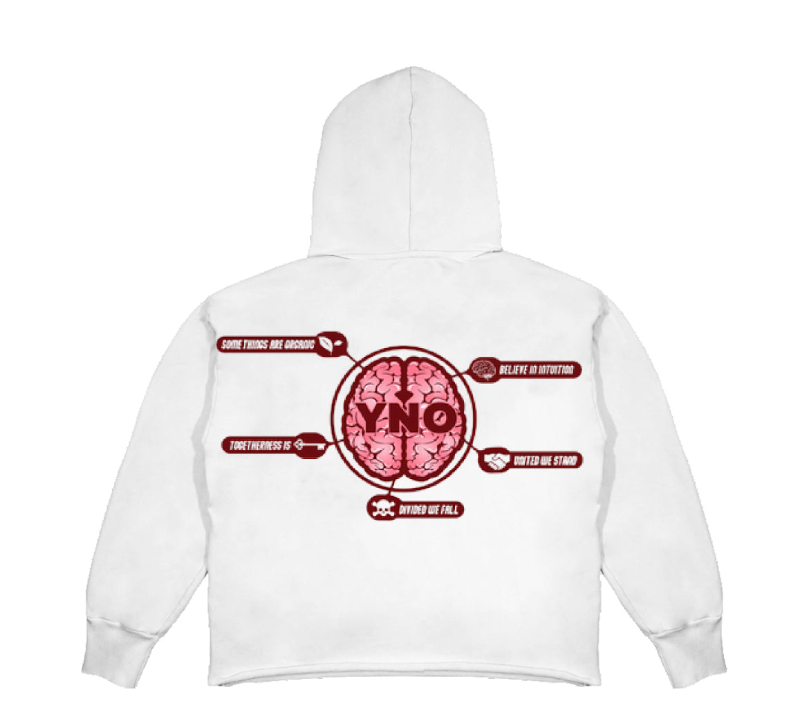 White Organic-Brain Logo Pullover.